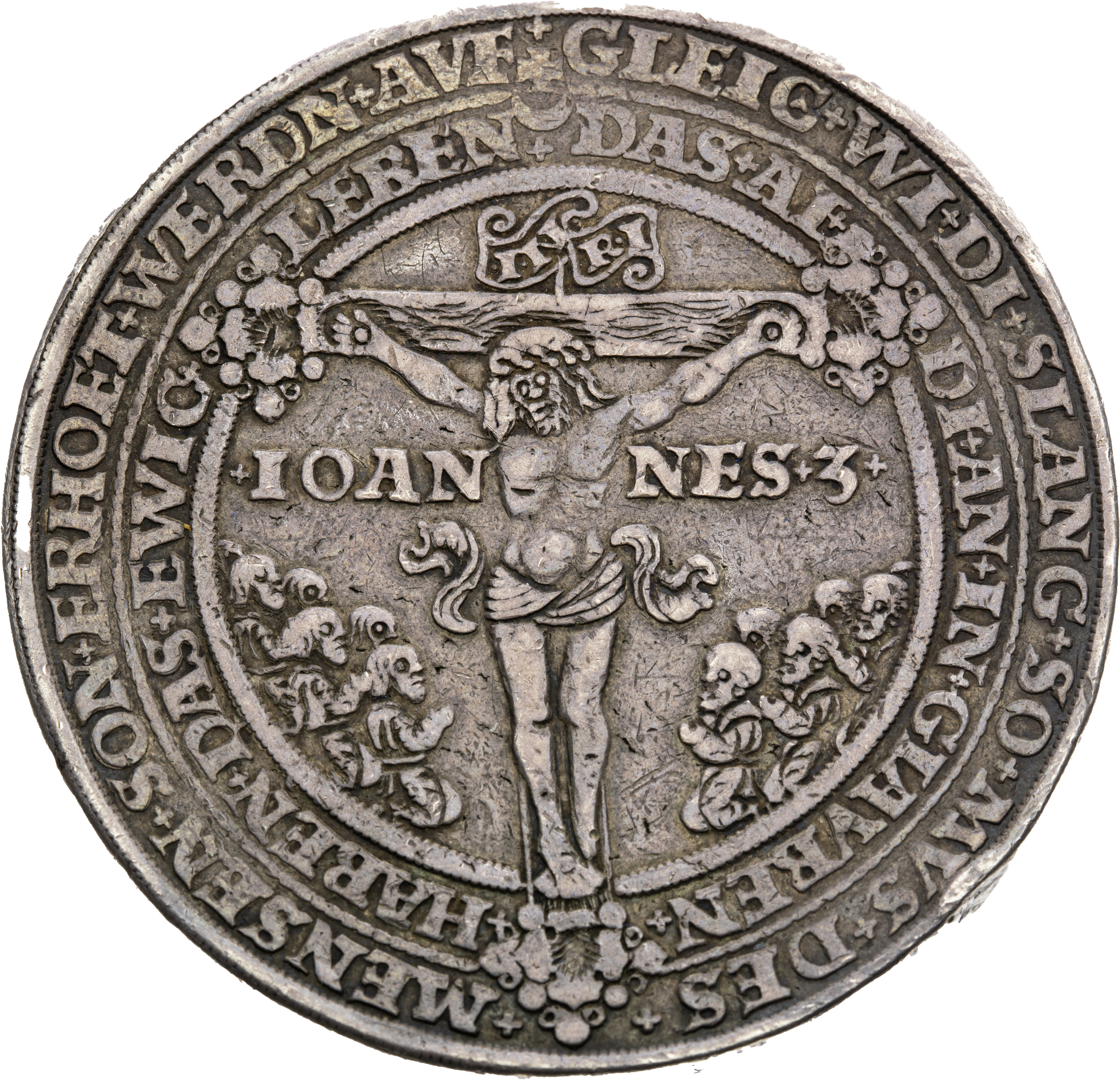 Ferdinand I. (1526–1564), stříbrná medaile – morový 2 tolar 1528 Jáchymov - Oldřich Gebhardt-1